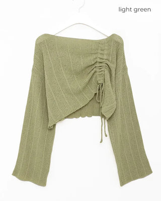 String Shirring Cropped Knit