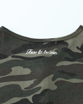 (ORIGINAL) Lettering Camo Half T-Shirt