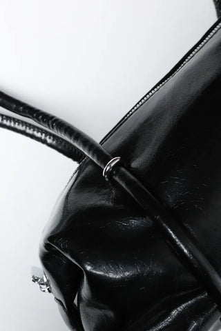 Simple faux leather shoulder bag