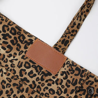 (Unisex) Leopard Big Canvas Shoulder Bag
