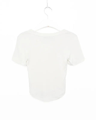 Round-cut cropped T-shirt