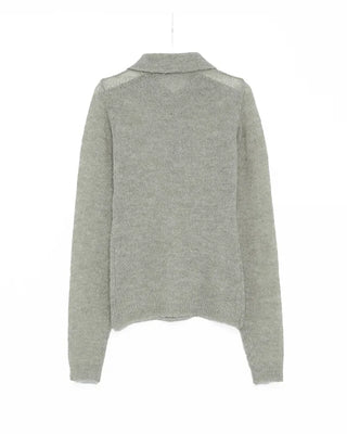 Simple half-open collar knit