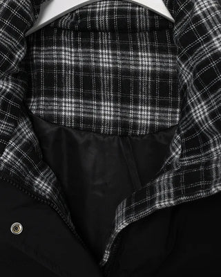 Checked two-tone down jacket