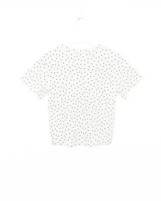 Star pattern lettering short-sleeved T-shirt