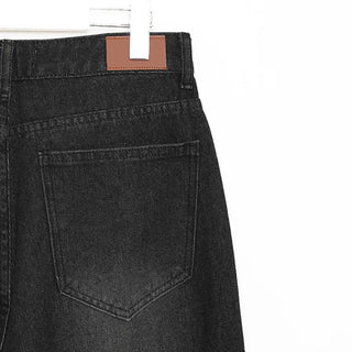 Biker Wide Denim Pants