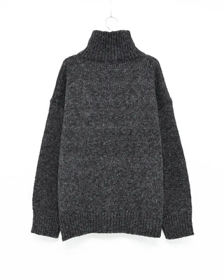 High-neck button-point cardigan