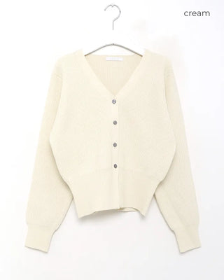 Voluminous V-neck cardigan
