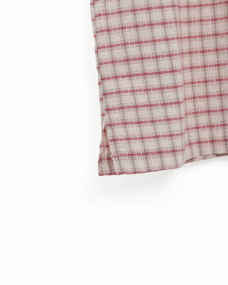 Checked embroidered short-sleeved shirt