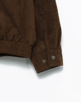 Suede Yoke Line Point Zip-Up Blouson