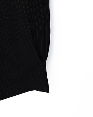 Double-pleated striped slacks