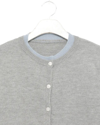 Round neck layered cardigan