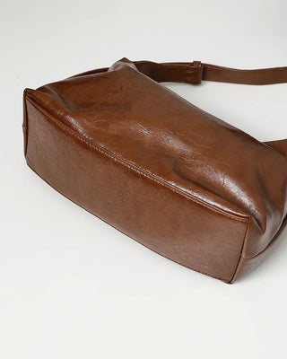 Eco-leather round shoulder bag