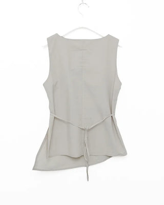 Shirred sleeveless blouse