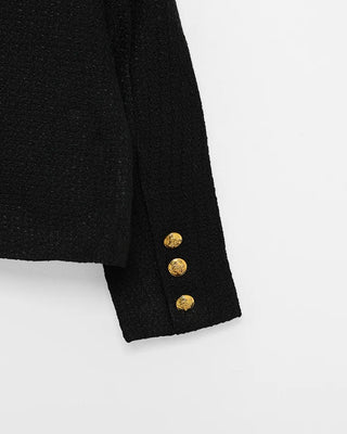 Gold button round tweed jacket