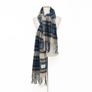 Checkered tassel muffler