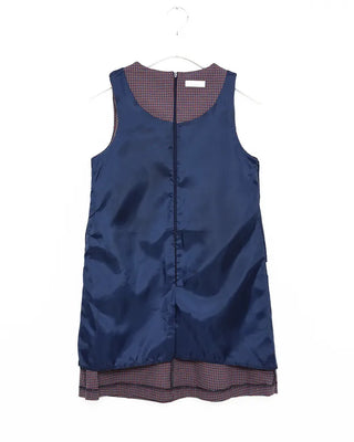 Checked mini sleeveless dress