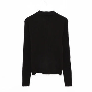 V-neck ribbed cardigan