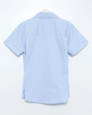 Striped side snap half shirt
