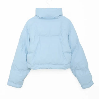 Colorful Hooded Cropped Padded Jumper