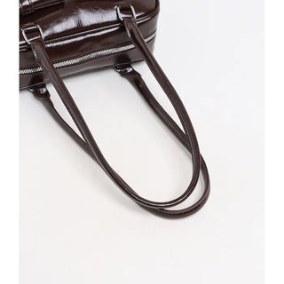 Two-pocket half-moon shoulder bag