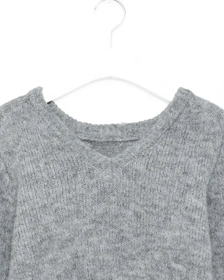 V-neck angora knit