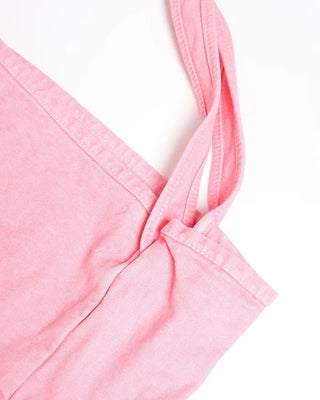 Color-washed denim square tote bag