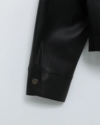 2-way rivet leather jacket