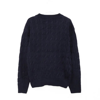 (Unisex) Cable Simple V-Neck Knit