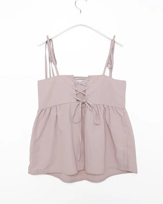 Back shoelace peplum camisole