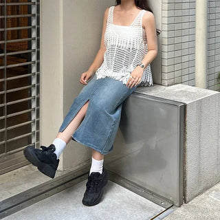 Net knit camisole set