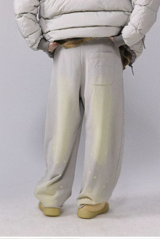 [Monterest] Washed Splatter Fleece-Lined Straight Pants