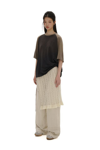 [moromoro2] Ultra Thin Contrast Raglan Sleeve  T-Shirt