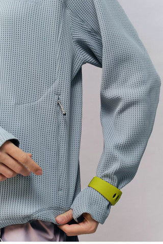 [Monterest] Waffle Knit Zip-Up Cardigan Jacket
