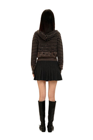 [Moromoro2] Star Striped Rhinestone Knit  Top