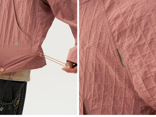 [Monterest] Textured Plaid Hooded Jacket