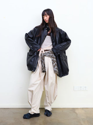 [NeverSeez] Pleated Wide-Leg Pants