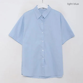 Cotton color short-sleeved shirt