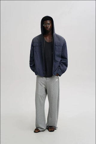 [MASONPRINCE] Plaid Wool Fleece Hooded Jacket