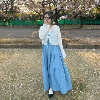 String denim camisole dress