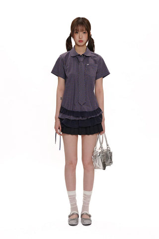 [Moromoro2] Lace Trim Ribbed Half Socks