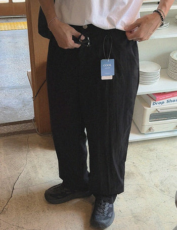 Basil CN Cool Cotton Elastic Waist Pants (3 colors, M~XL)