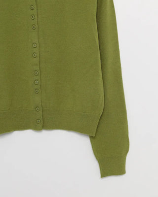 Anti-pilling color crew neck cardigan