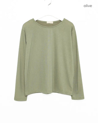 Round neck simple long T-shirt