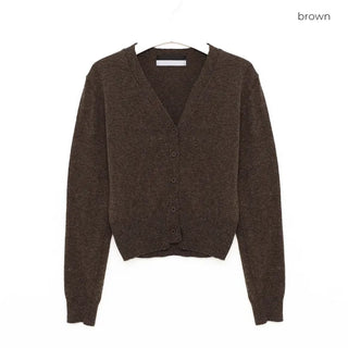 V-neck knit cardigan