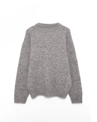 Henley neck round long knit