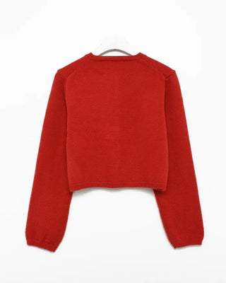 Round neck cropped spring cardigan
