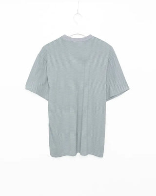 (Unisex) Striped Round Neck Short Sleeve T-Shirt