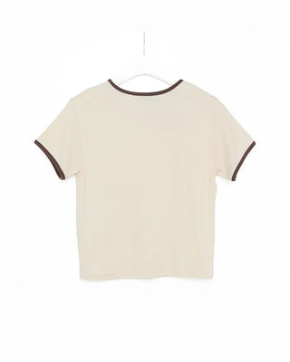 Two-tone ringer neck T-shirt