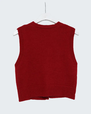 V-neck cable knit vest