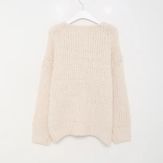 V-neck oversized knit